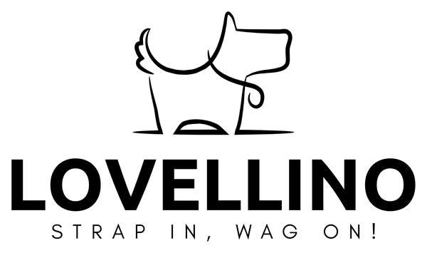 Lovellino Logo of a Dog over the name Lovellino