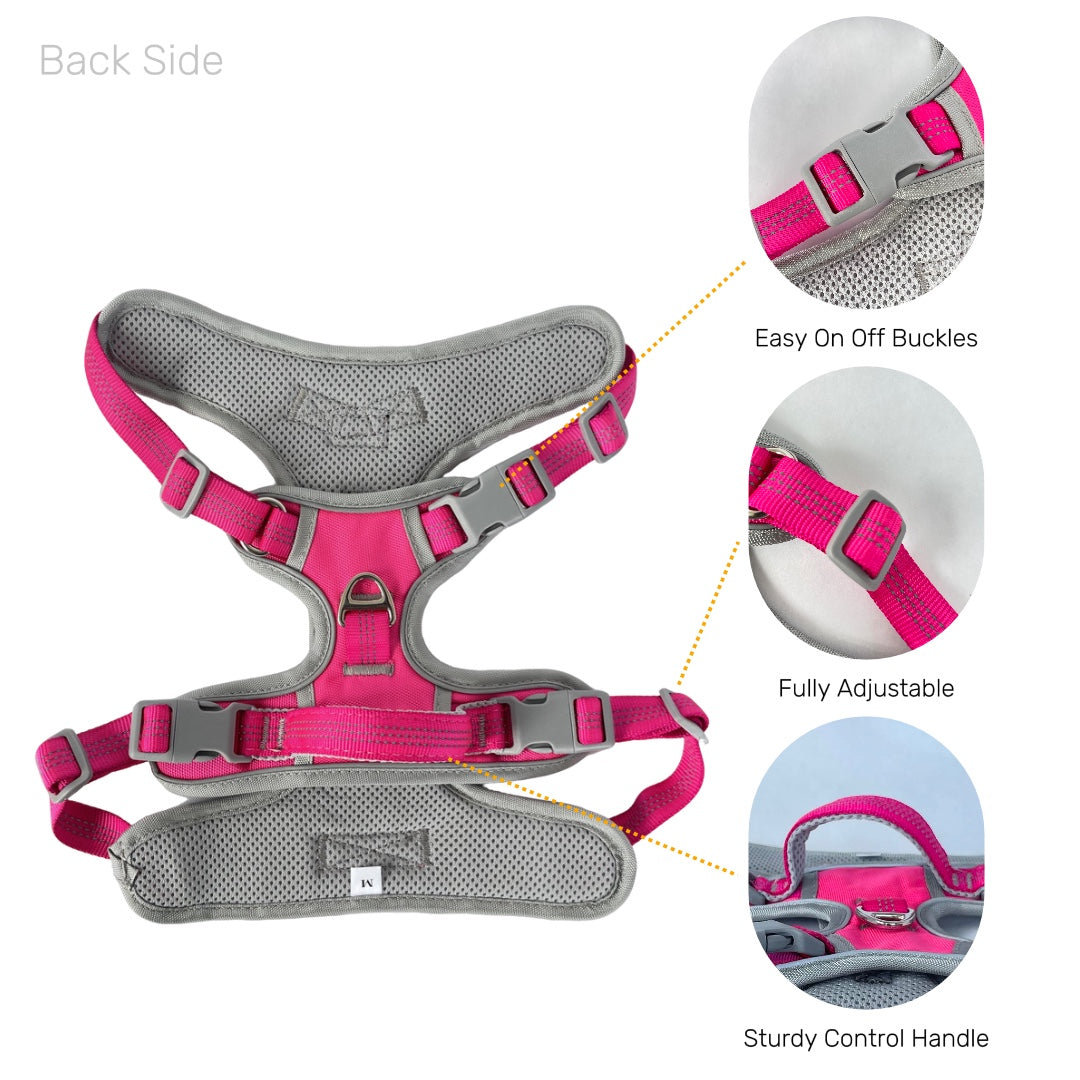 Lovellino Stylish No-Pull  Dog Harness with Handle – Designed for comfort and control, featuring a no-pull design, reflective details, and an easy-to-grip handle for secure walks.