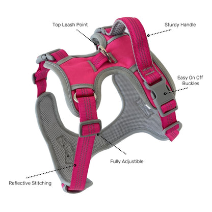 Lovellino Stylish No-Pull  Dog Harness with Handle – Designed for comfort and control, featuring a no-pull design, reflective details, and an easy-to-grip handle for secure walks.
