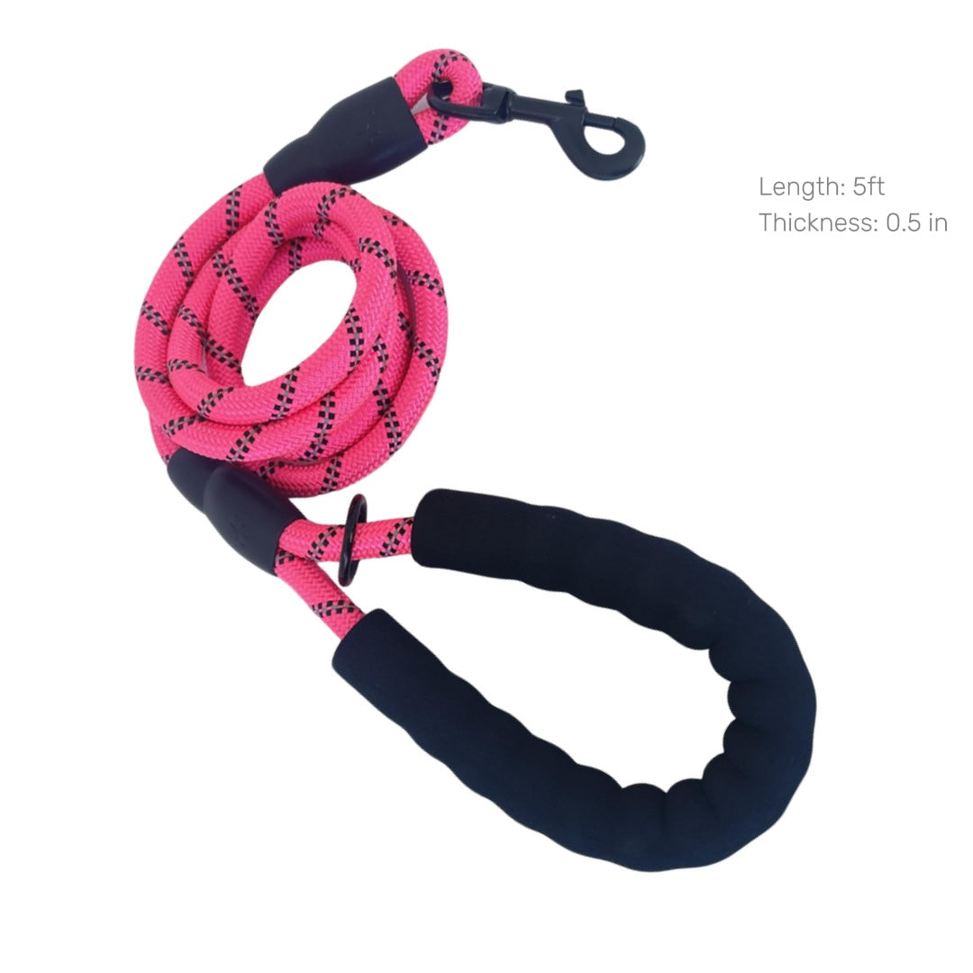Lovellino Heavy Duty Rope Leash – Built for strength and durability, featuring a reflective design, 360° swiveling clasp, and padded handle for comfortable control on every walk.