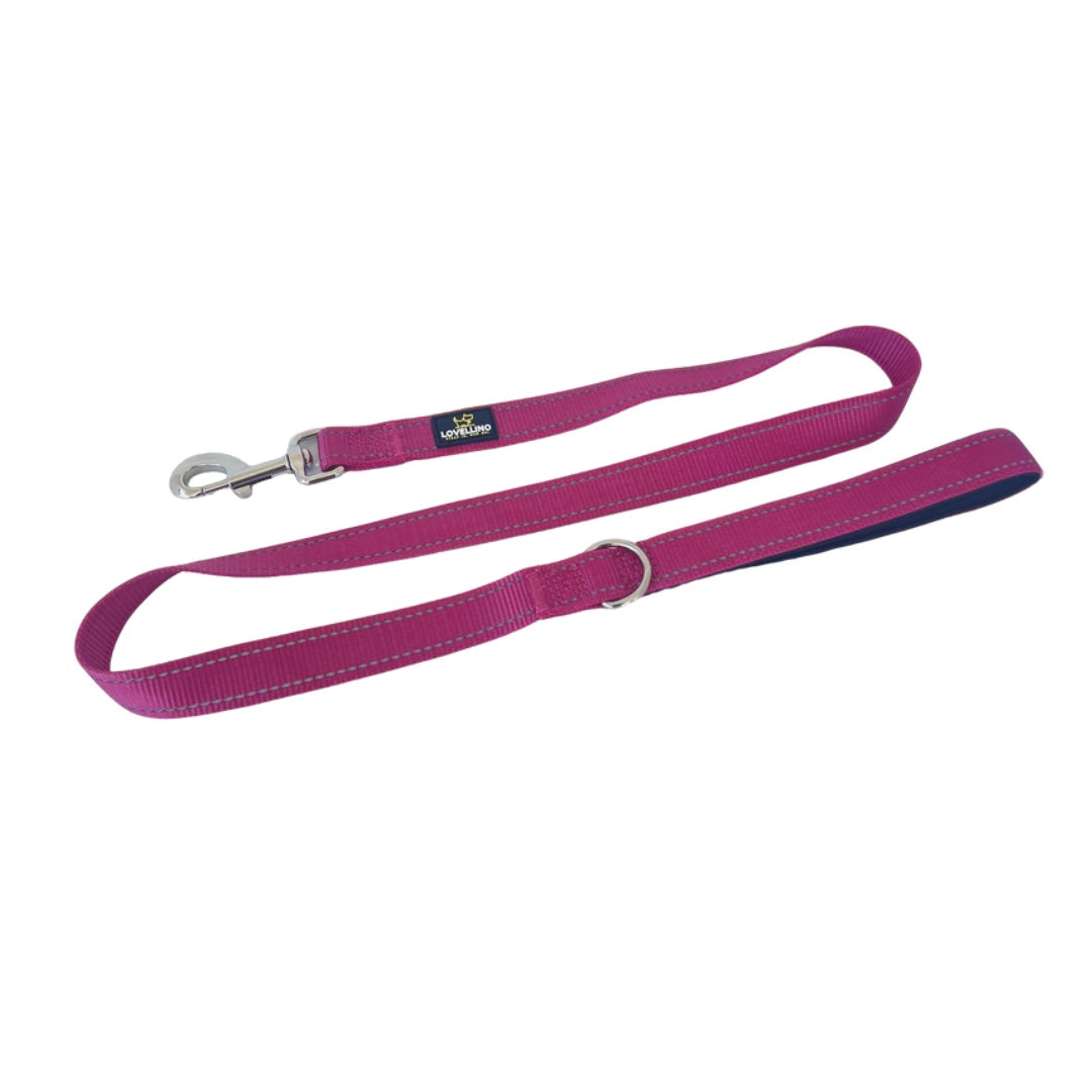 Lovellino Reflective Flat Leash for Dogs – Durable, tangle-free leash with reflective stitching for added safety during night walks. Perfect for secure and comfortable outings with your dog