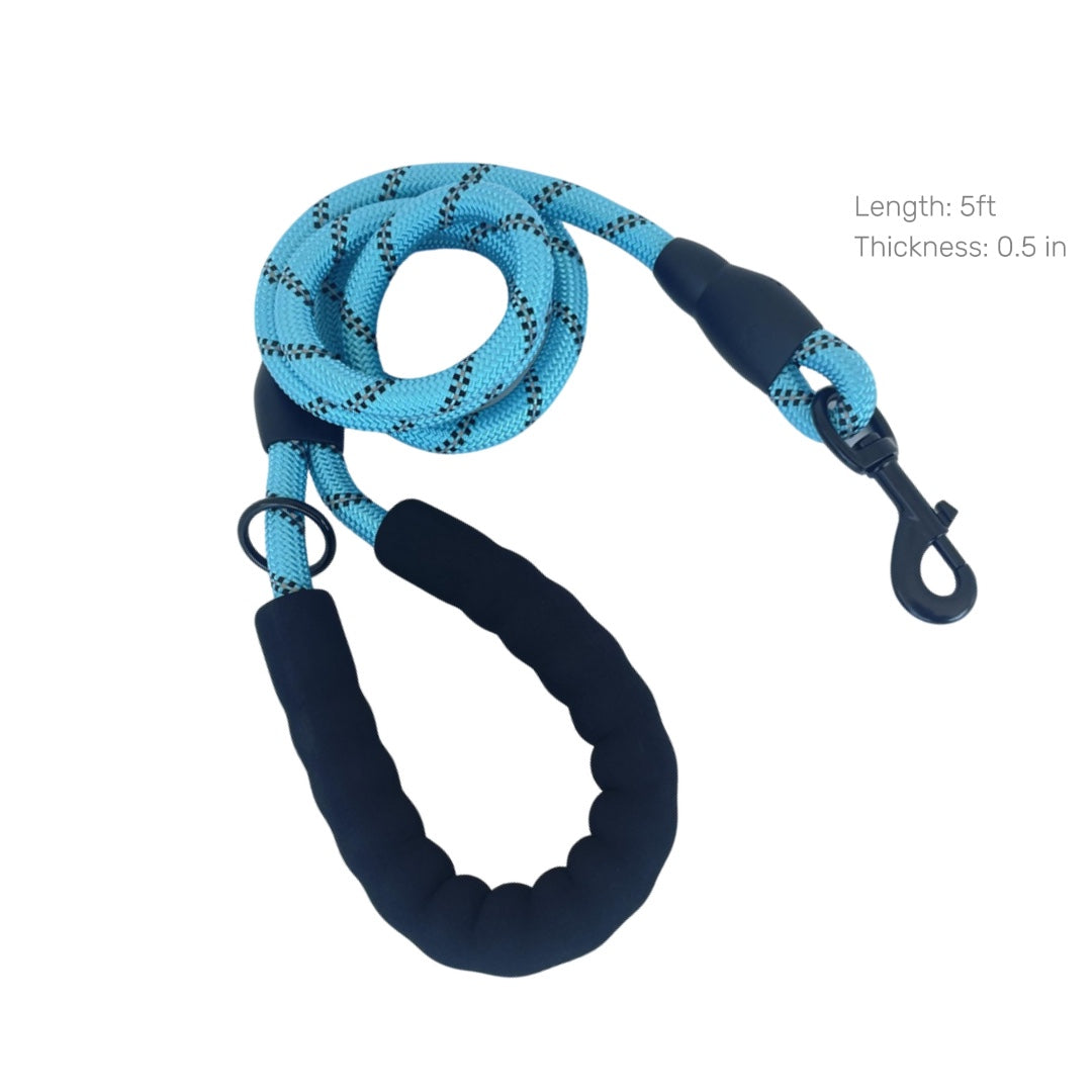Lovellino Heavy Duty Rope Leash – Built for strength and durability, featuring a reflective design, 360° swiveling clasp, and padded handle for comfortable control on every walk.