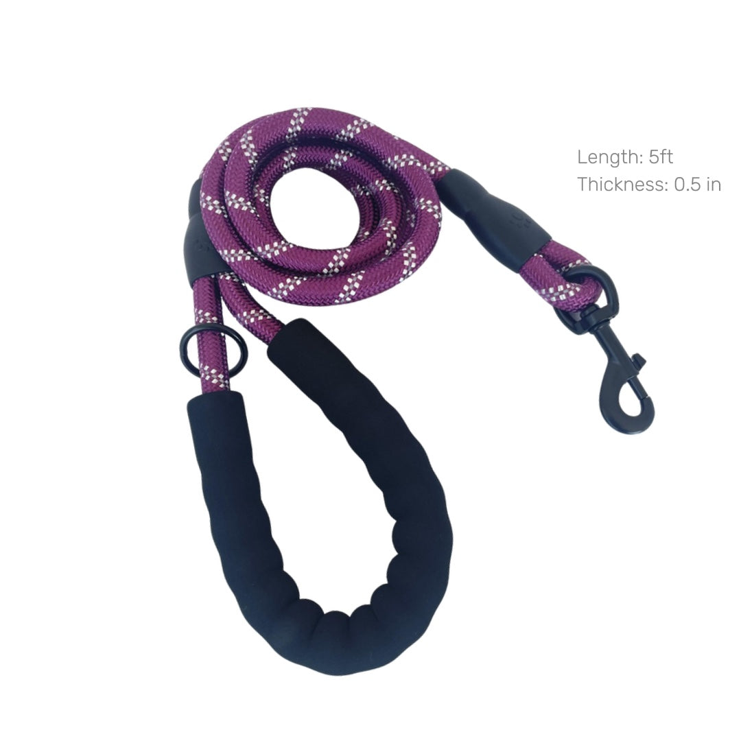 Lovellino Heavy Duty Rope Leash – Built for strength and durability, featuring a reflective design, 360° swiveling clasp, and padded handle for comfortable control on every walk.