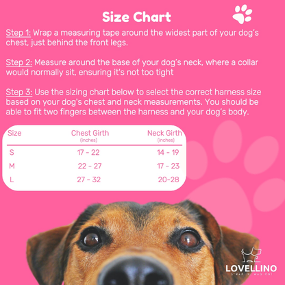 Lovellino Paw-Fect No Pull Dog Harness, Sturdy, Light Weight and Reflective *** Free Shipping***